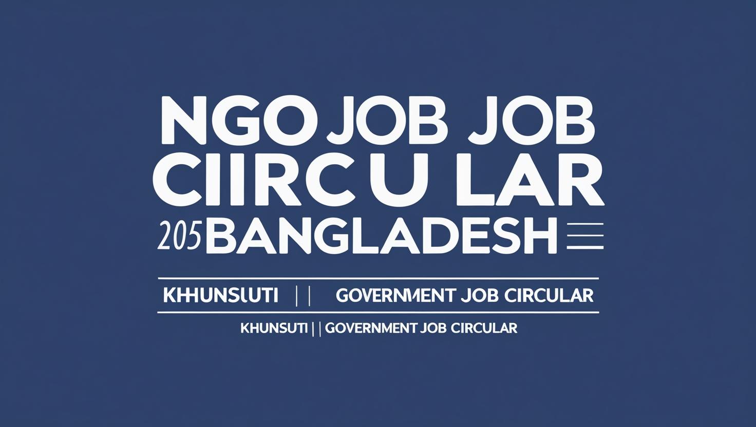 Ngo Job Circular 2025 Bangladesh